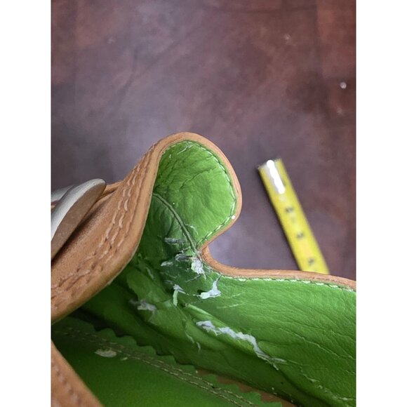 Naturalizer Tan Leather Mule Heels Buckle Detail & Green Insoles Size 8N - Picture 12 of 12